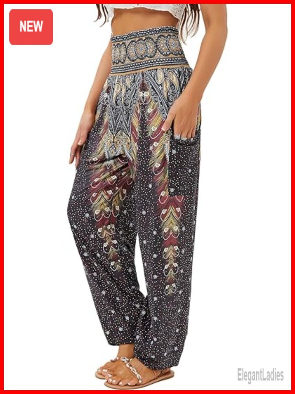High Waist Harem Pants with Pockets